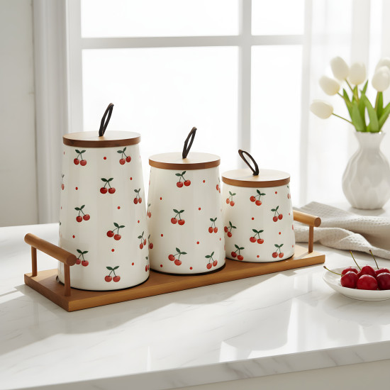 Porcelain Jar Set - 3 Pcs